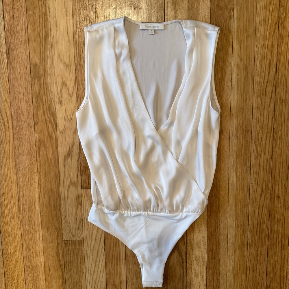 Favorite Daughter Sleeveless Date Blouse Bodysuit in Ivory Sz XS